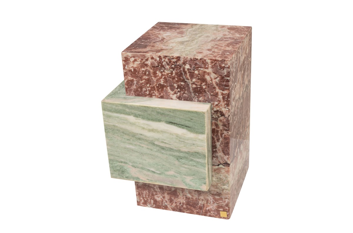 Casa Padrino Mesa Auxiliar de Mármol de Lujo Verde / Rosa 35 x 35 x H. 51 cm - Mesa Auxiliar en Forma de Bloque de Ónix Indian Green y Mármol Rosalia Pink de Alta Calidad - Muebles de Lujo Casa Padrino Mesa Auxiliar de Mármol de Lujo Verde / Rosa 35 x 35 x H. 51 cm - Mesa Auxiliar en Forma de Bloque de Ónix Indian Green y Mármol Rosalia Pink de Alta Calidad - Muebles de Lujo