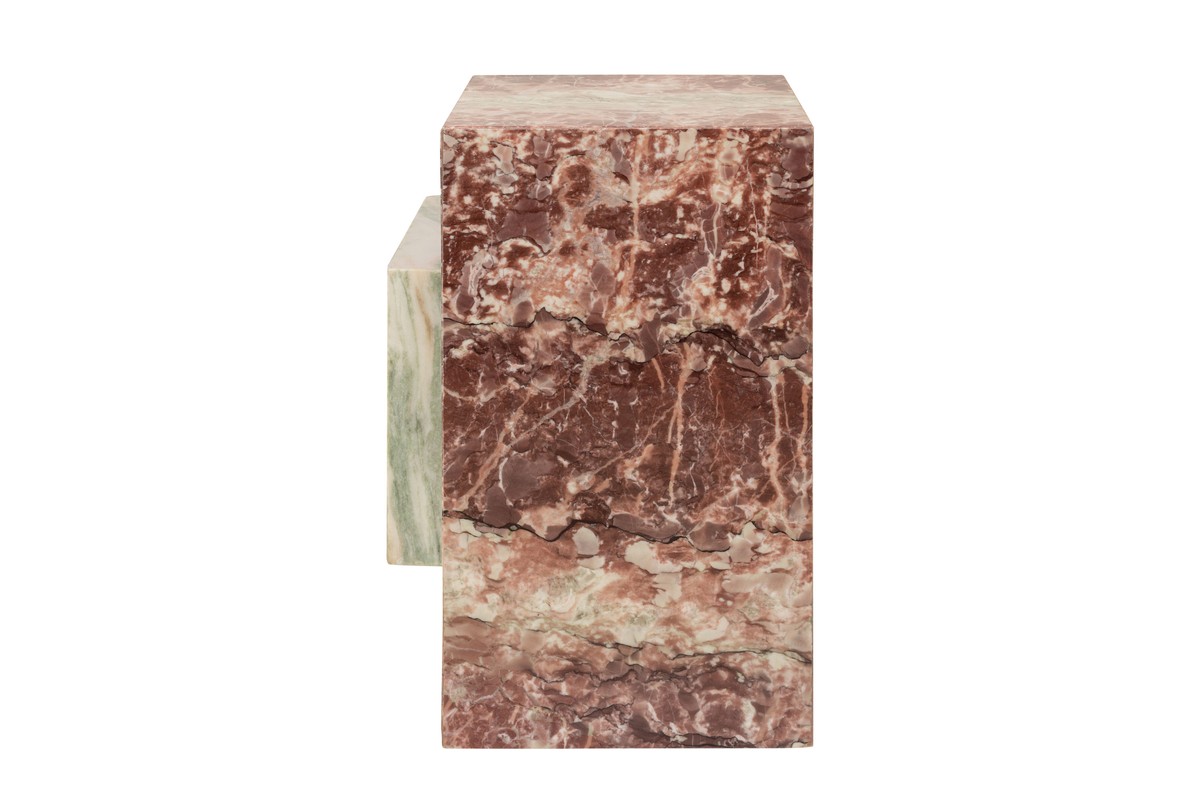 Casa Padrino Mesa Auxiliar de Mármol de Lujo Verde / Rosa 35 x 35 x H. 51 cm - Mesa Auxiliar en Forma de Bloque de Ónix Indian Green y Mármol Rosalia Pink de Alta Calidad - Muebles de Lujo Casa Padrino Mesa Auxiliar de Mármol de Lujo Verde / Rosa 35 x 35 x H. 51 cm - Mesa Auxiliar en Forma de Bloque de Ónix Indian Green y Mármol Rosalia Pink de Alta Calidad - Muebles de Lujo