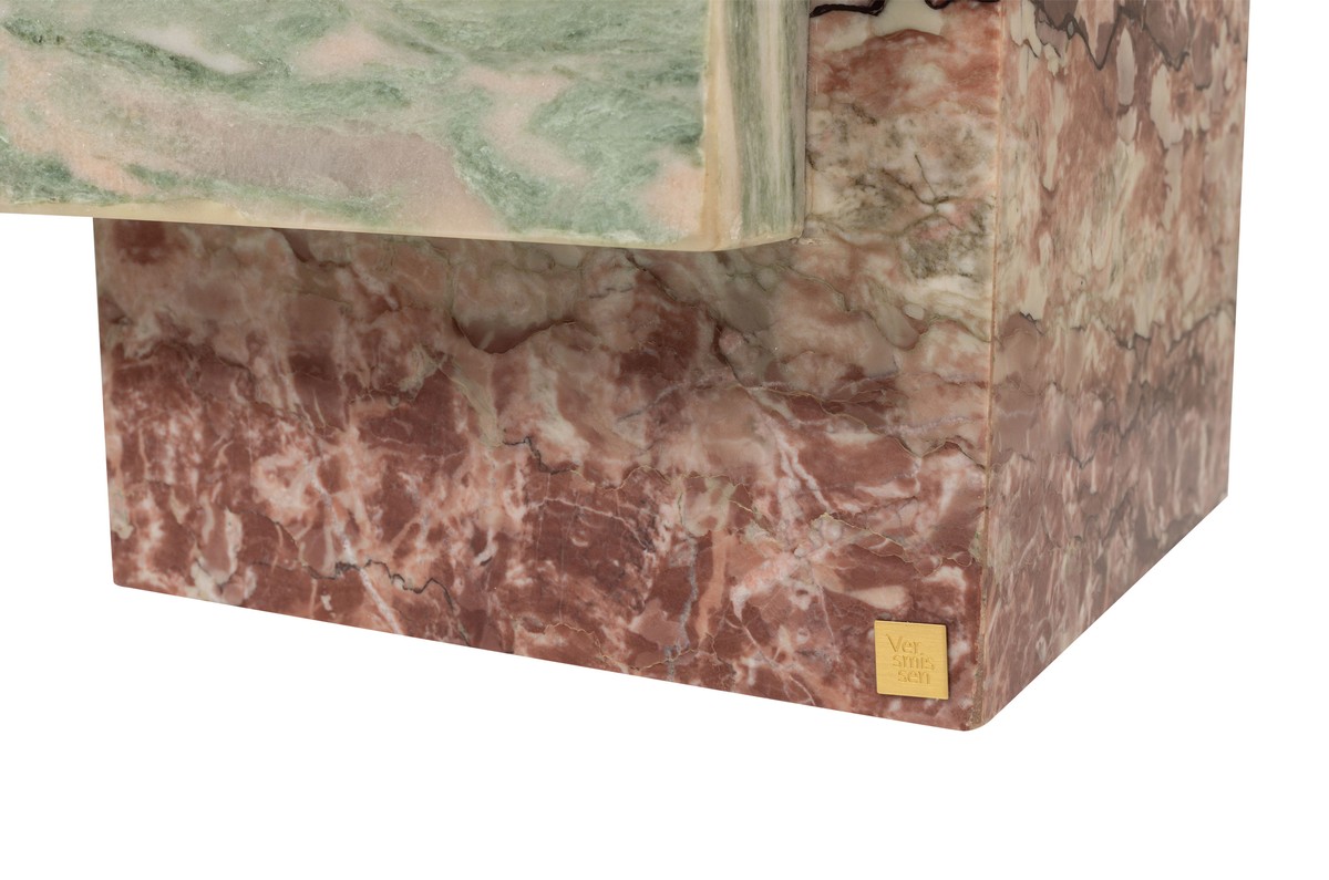 Casa Padrino Mesa Auxiliar de Mármol de Lujo Verde / Rosa 35 x 35 x H. 51 cm - Mesa Auxiliar en Forma de Bloque de Ónix Indian Green y Mármol Rosalia Pink de Alta Calidad - Muebles de Lujo Casa Padrino Mesa Auxiliar de Mármol de Lujo Verde / Rosa 35 x 35 x H. 51 cm - Mesa Auxiliar en Forma de Bloque de Ónix Indian Green y Mármol Rosalia Pink de Alta Calidad - Muebles de Lujo
