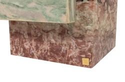 Casa Padrino Mesa Auxiliar de Mármol de Lujo Verde / Rosa 35 x 35 x H. 51 cm - Mesa Auxiliar en Forma de Bloque de Ónix Indian Green y Mármol Rosalia Pink de Alta Calidad - Muebles de Lujo Casa Padrino Mesa Auxiliar de Mármol de Lujo Verde / Rosa 35 x 35 x H. 51 cm - Mesa Auxiliar en Forma de Bloque de Ónix Indian Green y Mármol Rosalia Pink de Alta Calidad - Muebles de Lujo