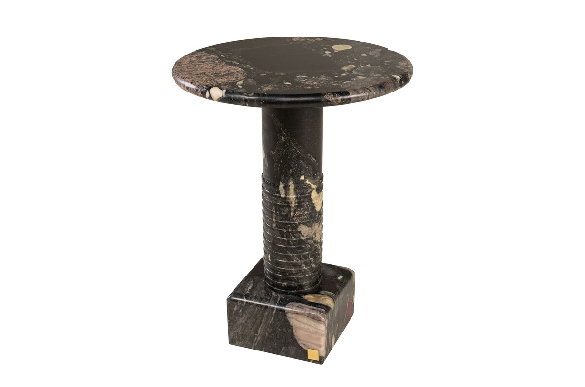 Casa Padrino Mesa Auxiliar de Mármol de Lujo Negro 38 x 38 x H. 50,5 cm - Mesa Auxiliar Redonda con Pie Cilíndrico de Mármol Norvigo de Alta Calidad - Muebles de Lujo Casa Padrino Mesa Auxiliar de Mármol de Lujo Negro 38 x 38 x H. 50,5 cm - Mesa Auxiliar Redonda con Pie Cilíndrico de Mármol Norvigo de Alta Calidad - Muebles de Lujo