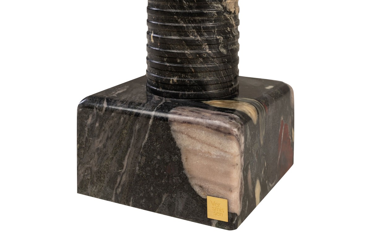 Casa Padrino Mesa Auxiliar de Mármol de Lujo Negro 38 x 38 x H. 50,5 cm - Mesa Auxiliar Redonda con Pie Cilíndrico de Mármol Norvigo de Alta Calidad - Muebles de Lujo Casa Padrino Mesa Auxiliar de Mármol de Lujo Negro 38 x 38 x H. 50,5 cm - Mesa Auxiliar Redonda con Pie Cilíndrico de Mármol Norvigo de Alta Calidad - Muebles de Lujo