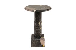 Casa Padrino Mesa Auxiliar de Mármol de Lujo Negro 38 x 38 x H. 50,5 cm - Mesa Auxiliar Redonda con Pie Cilíndrico de Mármol Norvigo de Alta Calidad - Muebles de Lujo Casa Padrino Mesa Auxiliar de Mármol de Lujo Negro 38 x 38 x H. 50,5 cm - Mesa Auxiliar Redonda con Pie Cilíndrico de Mármol Norvigo de Alta Calidad - Muebles de Lujo
