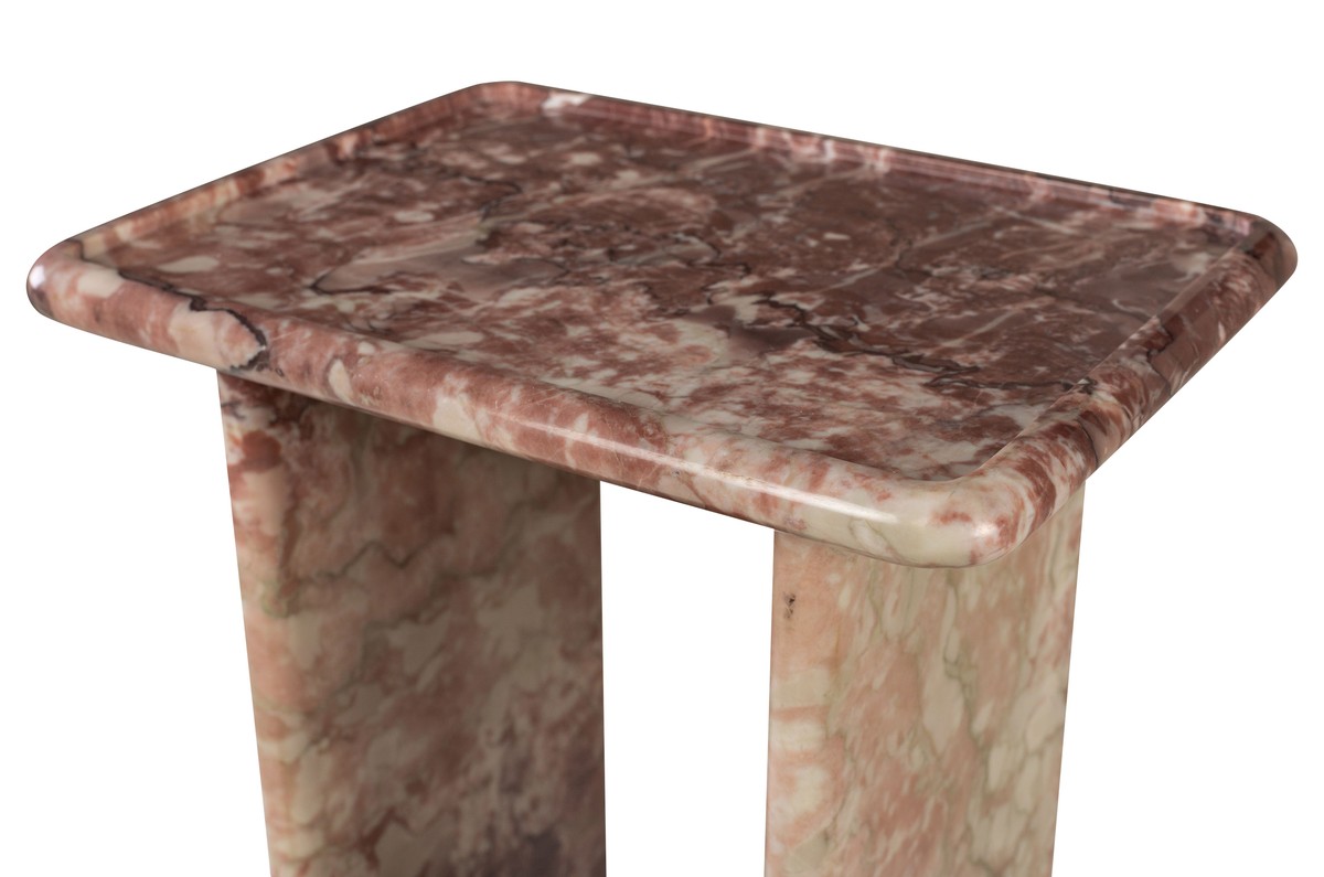 Casa Padrino Mesa Auxiliar de Mármol de Lujo Rosa 30,5 x 23 x H. 41,5 cm - Mesa Auxiliar Esbelta de Mármol Rosalia Pink de Alta Calidad - Muebles de Lujo Casa Padrino Mesa Auxiliar de Mármol de Lujo Rosa 30,5 x 23 x H. 41,5 cm - Mesa Auxiliar Esbelta de Mármol Rosalia Pink de Alta Calidad - Muebles de Lujo