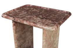 Casa Padrino Mesa Auxiliar de Mármol de Lujo Rosa 30,5 x 23 x H. 41,5 cm - Mesa Auxiliar Esbelta de Mármol Rosalia Pink de Alta Calidad - Muebles de Lujo Casa Padrino Mesa Auxiliar de Mármol de Lujo Rosa 30,5 x 23 x H. 41,5 cm - Mesa Auxiliar Esbelta de Mármol Rosalia Pink de Alta Calidad - Muebles de Lujo