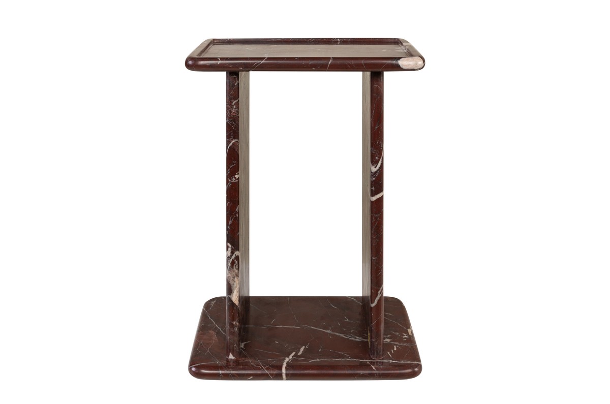 Casa Padrino Mesa Auxiliar de Mármol de Lujo Rojo Vino 30,5 x 23 x H. 41,5 cm - Mesa Auxiliar Esbelta de Mármol Rosso Levanto de Alta Calidad - Muebles de Lujo Casa Padrino Mesa Auxiliar de Mármol de Lujo Rojo Vino 30,5 x 23 x H. 41,5 cm - Mesa Auxiliar Esbelta de Mármol Rosso Levanto de Alta Calidad - Muebles de Lujo