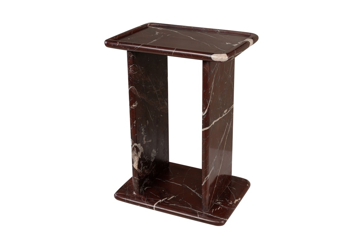 Casa Padrino Mesa Auxiliar de Mármol de Lujo Rojo Vino 30,5 x 23 x H. 41,5 cm - Mesa Auxiliar Esbelta de Mármol Rosso Levanto de Alta Calidad - Muebles de Lujo Casa Padrino Mesa Auxiliar de Mármol de Lujo Rojo Vino 30,5 x 23 x H. 41,5 cm - Mesa Auxiliar Esbelta de Mármol Rosso Levanto de Alta Calidad - Muebles de Lujo
