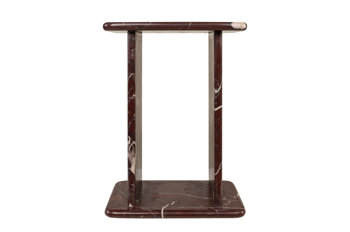 Casa Padrino Mesa Auxiliar de Mármol de Lujo Rojo Vino 30,5 x 23 x H. 41,5 cm - Mesa Auxiliar Esbelta de Mármol Rosso Levanto de Alta Calidad - Muebles de Lujo Casa Padrino Mesa Auxiliar de Mármol de Lujo Rojo Vino 30,5 x 23 x H. 41,5 cm - Mesa Auxiliar Esbelta de Mármol Rosso Levanto de Alta Calidad - Muebles de Lujo