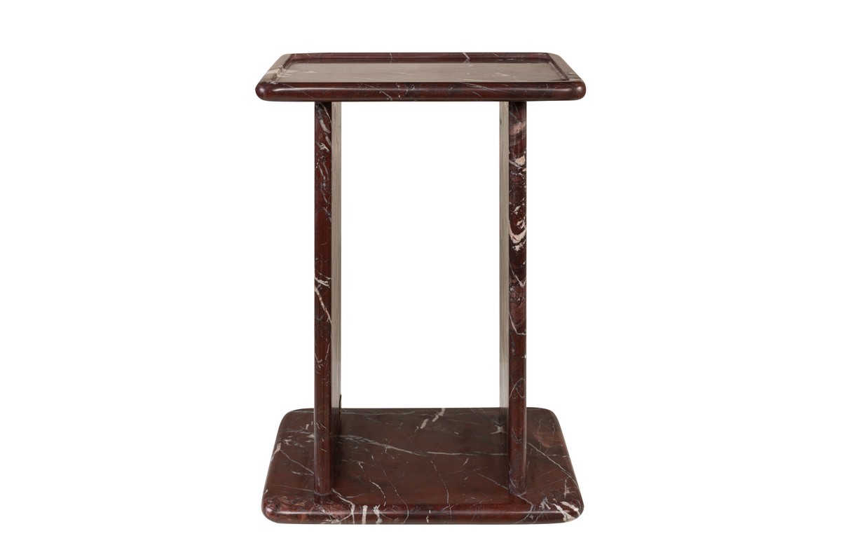 Casa Padrino Mesa Auxiliar de Mármol de Lujo Rojo Vino 30,5 x 23 x H. 41,5 cm - Mesa Auxiliar Esbelta de Mármol Rosso Levanto de Alta Calidad - Muebles de Lujo Casa Padrino Mesa Auxiliar de Mármol de Lujo Rojo Vino 30,5 x 23 x H. 41,5 cm - Mesa Auxiliar Esbelta de Mármol Rosso Levanto de Alta Calidad - Muebles de Lujo