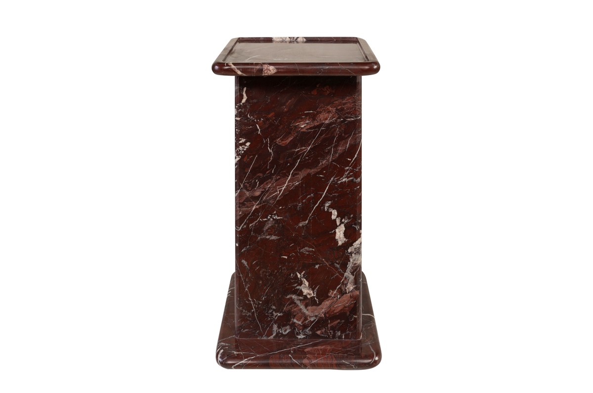 Casa Padrino Mesa Auxiliar de Mármol de Lujo Rojo Vino 30,5 x 23 x H. 41,5 cm - Mesa Auxiliar Esbelta de Mármol Rosso Levanto de Alta Calidad - Muebles de Lujo Casa Padrino Mesa Auxiliar de Mármol de Lujo Rojo Vino 30,5 x 23 x H. 41,5 cm - Mesa Auxiliar Esbelta de Mármol Rosso Levanto de Alta Calidad - Muebles de Lujo