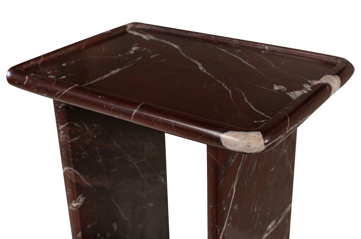 Casa Padrino Mesa Auxiliar de Mármol de Lujo Rojo Vino 30,5 x 23 x H. 41,5 cm - Mesa Auxiliar Esbelta de Mármol Rosso Levanto de Alta Calidad - Muebles de Lujo Casa Padrino Mesa Auxiliar de Mármol de Lujo Rojo Vino 30,5 x 23 x H. 41,5 cm - Mesa Auxiliar Esbelta de Mármol Rosso Levanto de Alta Calidad - Muebles de Lujo