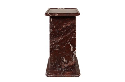 Casa Padrino Luxus Marmor Beistelltisch Weinrot 30,5 x 23 x H. 41,5 cm - Schlanker Beistelltisch aus hochwertigem Rosso Levanto Marmor - Luxus Möbel