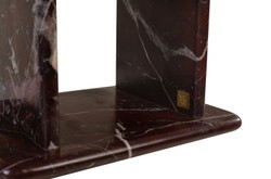 Casa Padrino Mesa Auxiliar de Mármol de Lujo Rojo Vino 30,5 x 23 x H. 41,5 cm - Mesa Auxiliar Esbelta de Mármol Rosso Levanto de Alta Calidad - Muebles de Lujo Casa Padrino Mesa Auxiliar de Mármol de Lujo Rojo Vino 30,5 x 23 x H. 41,5 cm - Mesa Auxiliar Esbelta de Mármol Rosso Levanto de Alta Calidad - Muebles de Lujo