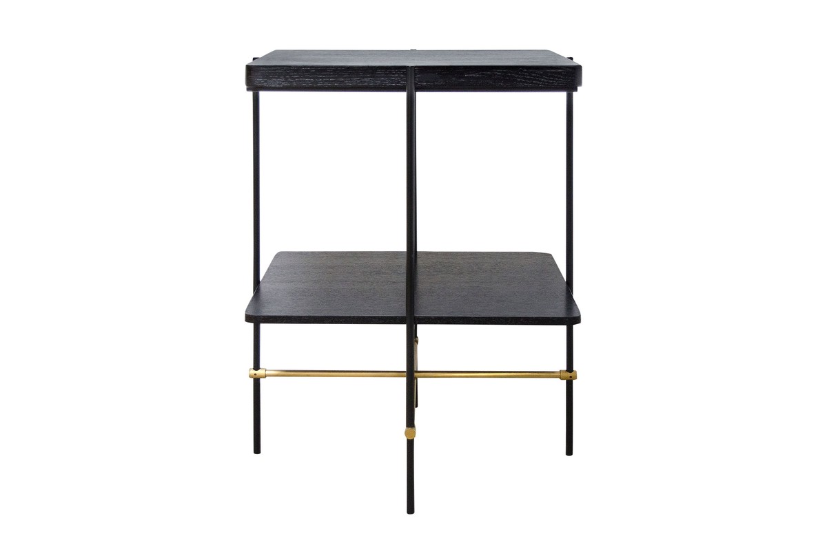 Casa Padrino Mesa Auxiliar de Lujo Oro / Negro 60 x 50 x H. 80 cm - Mesa Auxiliar Alta Rectangular con Estructura de Acero Inoxidable Cepillado y Superficies de Chapa de Roble Negra - Muebles de Lujo Casa Padrino Mesa Auxiliar de Lujo Oro / Negro 60 x 50 x H. 80 cm - Mesa Auxiliar Alta Rectangular con Estructura de Acero Inoxidable Cepillado y Superficies de Chapa de Roble Negra - Muebles de Lujo