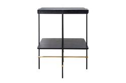 Casa Padrino Mesa Auxiliar de Lujo Oro / Negro 60 x 50 x H. 80 cm - Mesa Auxiliar Alta Rectangular con Estructura de Acero Inoxidable Cepillado y Superficies de Chapa de Roble Negra - Muebles de Lujo Casa Padrino Mesa Auxiliar de Lujo Oro / Negro 60 x 50 x H. 80 cm - Mesa Auxiliar Alta Rectangular con Estructura de Acero Inoxidable Cepillado y Superficies de Chapa de Roble Negra - Muebles de Lujo