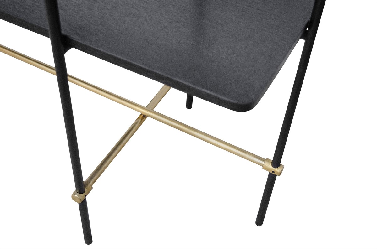 Casa Padrino Consola de Lujo Oro / Negro 180 x 40 x H. 90 cm - Mesa Consola Larga con Estructura de Acero Inoxidable Cepillado y Superficies de Chapa de Roble Negra - Muebles de Lujo Casa Padrino Consola de Lujo Oro / Negro 180 x 40 x H. 90 cm - Mesa Consola Larga con Estructura de Acero Inoxidable Cepillado y Superficies de Chapa de Roble Negra - Muebles de Lujo