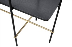 Casa Padrino Consola de Lujo Oro / Negro 180 x 40 x H. 90 cm - Mesa Consola Larga con Estructura de Acero Inoxidable Cepillado y Superficies de Chapa de Roble Negra - Muebles de Lujo Casa Padrino Consola de Lujo Oro / Negro 180 x 40 x H. 90 cm - Mesa Consola Larga con Estructura de Acero Inoxidable Cepillado y Superficies de Chapa de Roble Negra - Muebles de Lujo