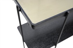 Casa Padrino Consola de Lujo Oro / Negro 180 x 40 x H. 90 cm - Mesa Consola Larga con Estructura de Acero Inoxidable Cepillado y Superficies de Chapa de Roble Negra - Muebles de Lujo Casa Padrino Consola de Lujo Oro / Negro 180 x 40 x H. 90 cm - Mesa Consola Larga con Estructura de Acero Inoxidable Cepillado y Superficies de Chapa de Roble Negra - Muebles de Lujo