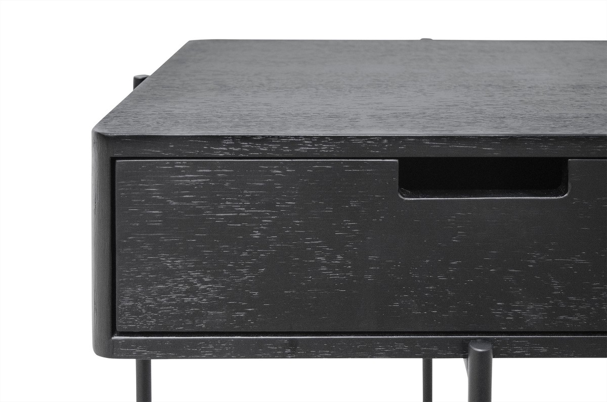 Casa Padrino Table de Chevet de Luxe Or / Noir 50 x 40 x H. 70 cm - Table de Chevet avec Espace de Rangement, Structure en Acier Inoxydable Brossé et Surfaces en Placage de Chêne Noir - Meubles de Luxe Casa Padrino Table de Chevet de Luxe Or / Noir 50 x 40 x H. 70 cm - Table de Chevet avec Espace de Rangement, Structure en Acier Inoxydable Brossé et Surfaces en Placage de Chêne Noir - Meubles de Luxe