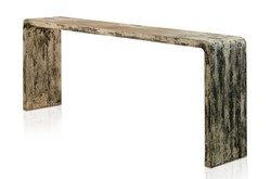 Casa Padrino Console de Luxe Naturel 215 x 40 x H. 80 cm - Table Console en Bois d'Orme Recyclé - Meubles de Luxe