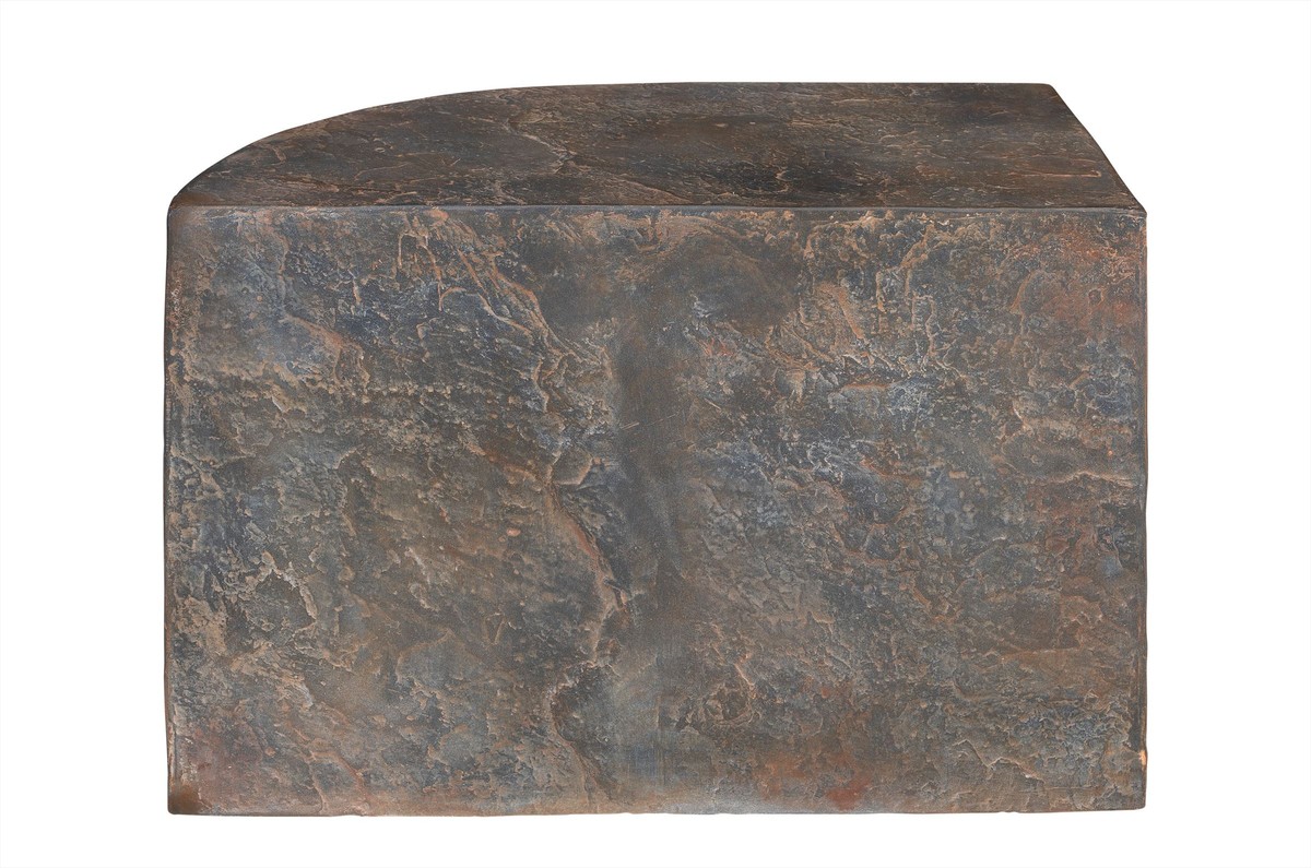 Casa Padrino Table d'Appoint de Luxe Marron 60 x 30 x H. 40,5 cm - Élément de Table Sculptural Droit en Béton Fibré Aspect Ardoise - Meubles de Luxe Casa Padrino Table d'Appoint de Luxe Marron 60 x 30 x H. 40,5 cm - Élément de Table Sculptural Droit en Béton Fibré Aspect Ardoise - Meubles de Luxe