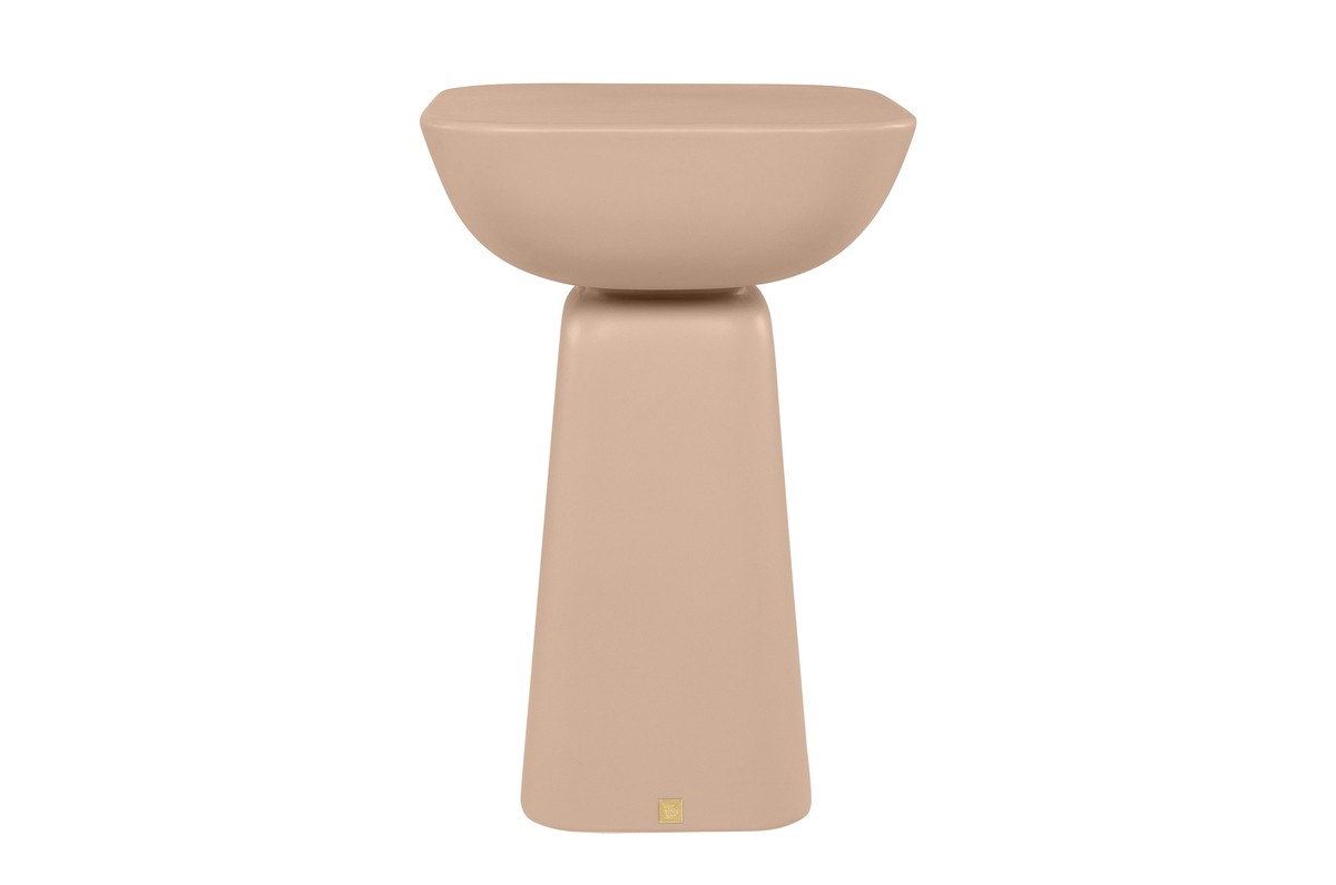 Casa Padrino Mesa Auxiliar de Lujo Terracota 40 x 40 x H. 60 cm - Mesa Auxiliar de Fibrocemento con Formas Apiladas en Equilibrio - Muebles de Lujo Casa Padrino Mesa Auxiliar de Lujo Terracota 40 x 40 x H. 60 cm - Mesa Auxiliar de Fibrocemento con Formas Apiladas en Equilibrio - Muebles de Lujo