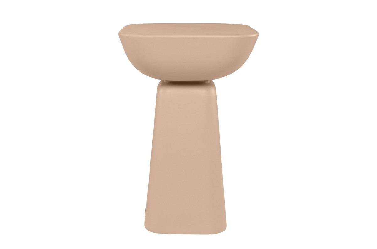 Casa Padrino Mesa Auxiliar de Lujo Terracota 40 x 40 x H. 60 cm - Mesa Auxiliar de Fibrocemento con Formas Apiladas en Equilibrio - Muebles de Lujo Casa Padrino Mesa Auxiliar de Lujo Terracota 40 x 40 x H. 60 cm - Mesa Auxiliar de Fibrocemento con Formas Apiladas en Equilibrio - Muebles de Lujo