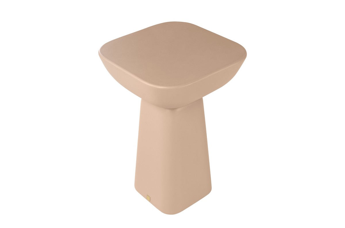 Casa Padrino Mesa Auxiliar de Lujo Terracota 40 x 40 x H. 60 cm - Mesa Auxiliar de Fibrocemento con Formas Apiladas en Equilibrio - Muebles de Lujo Casa Padrino Mesa Auxiliar de Lujo Terracota 40 x 40 x H. 60 cm - Mesa Auxiliar de Fibrocemento con Formas Apiladas en Equilibrio - Muebles de Lujo