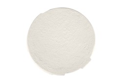 Casa Padrino Mesa Auxiliar de Lujo Blanco Crema Ø 43 x H. 61 cm - Mesa Auxiliar Redonda de Fibrocemento con Silueta Escalonada Desplazada - Muebles de Lujo