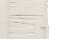 Casa Padrino Mesa Auxiliar de Lujo Blanco Crema Ø 43 x H. 61 cm - Mesa Auxiliar Redonda de Fibrocemento con Silueta Escalonada Desplazada - Muebles de Lujo