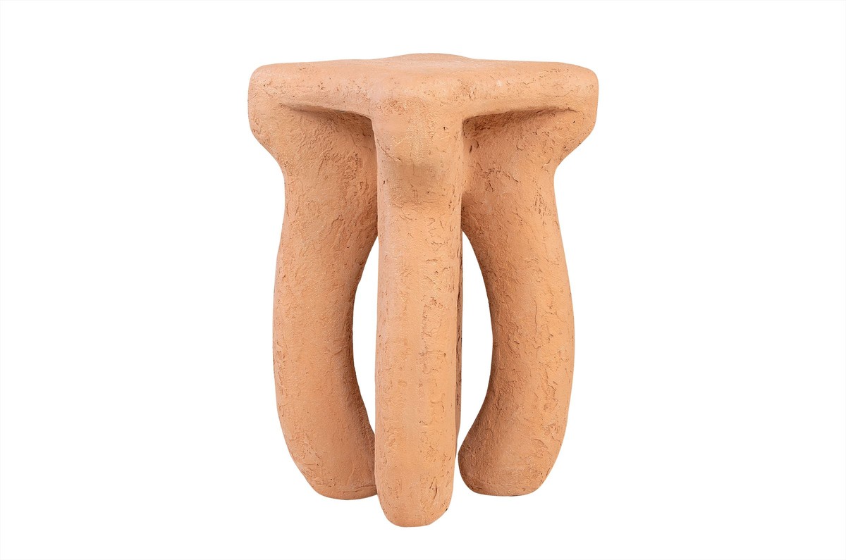 Casa Padrino Mesa Auxiliar / Taburete de Lujo Terracota 38 x 38 x H. 50 cm - Mesa Auxiliar de Formas Orgánicas de Fibra de Vidrio, Utilizable también como Taburete - Muebles de Lujo Casa Padrino Mesa Auxiliar / Taburete de Lujo Terracota 38 x 38 x H. 50 cm - Mesa Auxiliar de Formas Orgánicas de Fibra de Vidrio, Utilizable también como Taburete - Muebles de Lujo