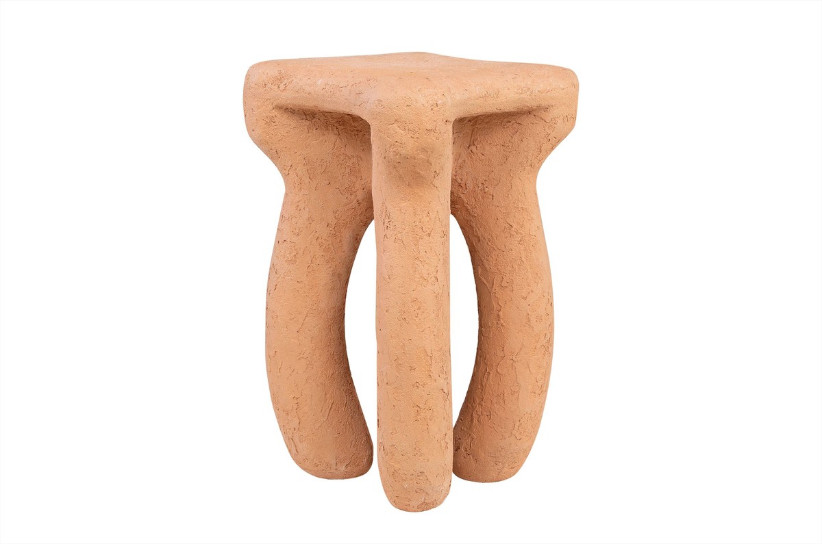 Casa Padrino Mesa Auxiliar / Taburete de Lujo Terracota 38 x 38 x H. 50 cm - Mesa Auxiliar de Formas Orgánicas de Fibra de Vidrio, Utilizable también como Taburete - Muebles de Lujo Casa Padrino Mesa Auxiliar / Taburete de Lujo Terracota 38 x 38 x H. 50 cm - Mesa Auxiliar de Formas Orgánicas de Fibra de Vidrio, Utilizable también como Taburete - Muebles de Lujo