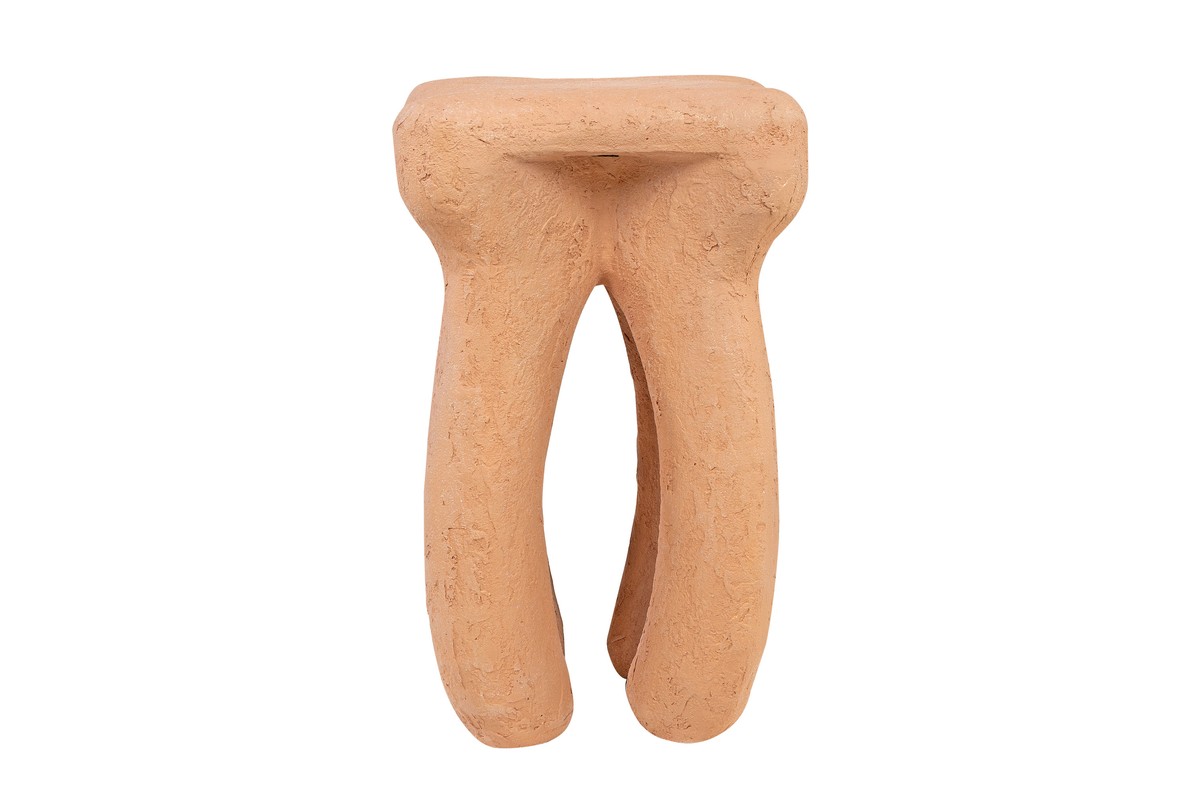 Casa Padrino Mesa Auxiliar / Taburete de Lujo Terracota 38 x 38 x H. 50 cm - Mesa Auxiliar de Formas Orgánicas de Fibra de Vidrio, Utilizable también como Taburete - Muebles de Lujo Casa Padrino Mesa Auxiliar / Taburete de Lujo Terracota 38 x 38 x H. 50 cm - Mesa Auxiliar de Formas Orgánicas de Fibra de Vidrio, Utilizable también como Taburete - Muebles de Lujo