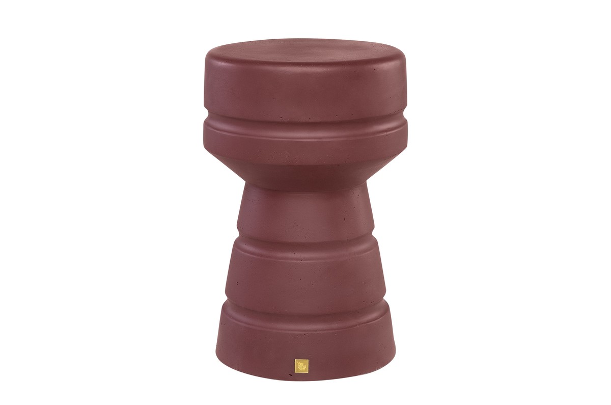Casa Padrino Mesa Auxiliar / Taburete de Lujo Burdeos Ø 30,5 x H. 48 cm - Mesa Auxiliar de Fibrocemento en Forma de Peón de Ajedrez, Utilizable también como Taburete - Muebles de Lujo Casa Padrino Mesa Auxiliar / Taburete de Lujo Burdeos Ø 30,5 x H. 48 cm - Mesa Auxiliar de Fibrocemento en Forma de Peón de Ajedrez, Utilizable también como Taburete - Muebles de Lujo