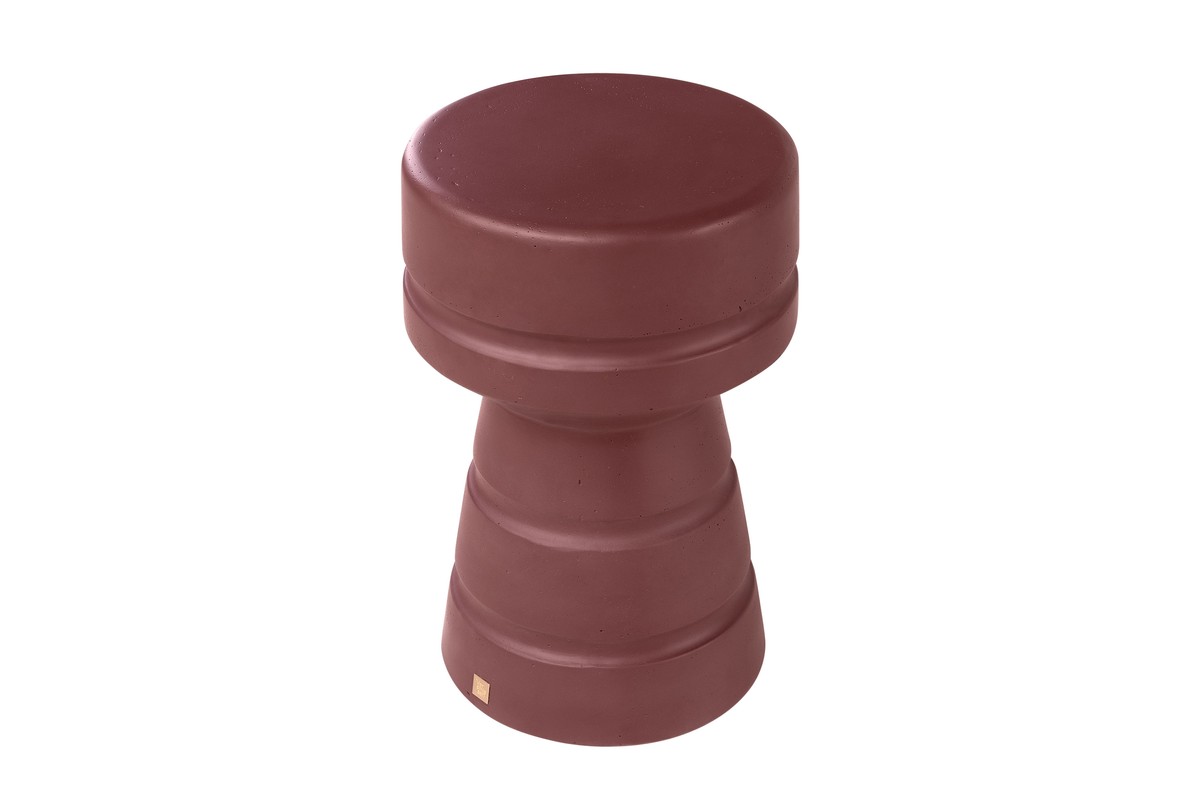 Casa Padrino Mesa Auxiliar / Taburete de Lujo Burdeos Ø 30,5 x H. 48 cm - Mesa Auxiliar de Fibrocemento en Forma de Peón de Ajedrez, Utilizable también como Taburete - Muebles de Lujo Casa Padrino Mesa Auxiliar / Taburete de Lujo Burdeos Ø 30,5 x H. 48 cm - Mesa Auxiliar de Fibrocemento en Forma de Peón de Ajedrez, Utilizable también como Taburete - Muebles de Lujo