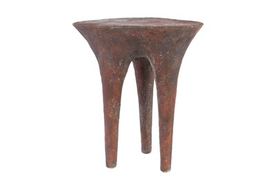 Casa Padrino Mesa Auxiliar de Lujo Color Cobre 41 x 40 x H. 50 cm - Mesa de Diseño Escultural con Aspecto de Cobre Envejecido - Muebles de Lujo Casa Padrino Mesa Auxiliar de Lujo Color Cobre 41 x 40 x H. 50 cm - Mesa de Diseño Escultural con Aspecto de Cobre Envejecido - Muebles de Lujo