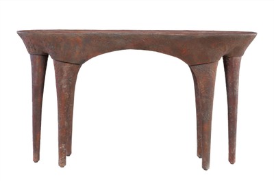 Casa Padrino Luxury Console Copper Coloured 140 x 42 x H. 82 cm - Sculptural Console Table in Aged Copper Look - Luxury Furniture Casa Padrino Luxury Console Copper Coloured 140 x 42 x H. 82 cm - Sculptural Console Table in Aged Copper Look - Luxury Furniture
