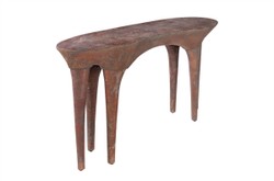 Casa Padrino Consola de Lujo Color Cobre 140 x 42 x H. 82 cm - Mesa Consola Escultural con Aspecto de Cobre Envejecido - Muebles de Lujo Casa Padrino Consola de Lujo Color Cobre 140 x 42 x H. 82 cm - Mesa Consola Escultural con Aspecto de Cobre Envejecido - Muebles de Lujo