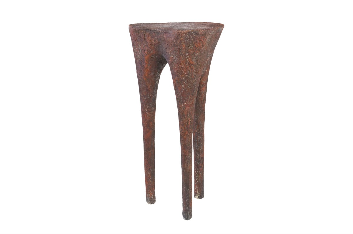Casa Padrino Luxus Beistelltisch Kupferfarben 40 x 39 x H. 80 cm - Hoher skulpturaler Design Tisch in Alt-Kupfer Optik - Luxus Möbel Casa Padrino Luxus Beistelltisch Kupferfarben 40 x 39 x H. 80 cm - Hoher skulpturaler Design Tisch in Alt-Kupfer Optik - Luxus Möbel