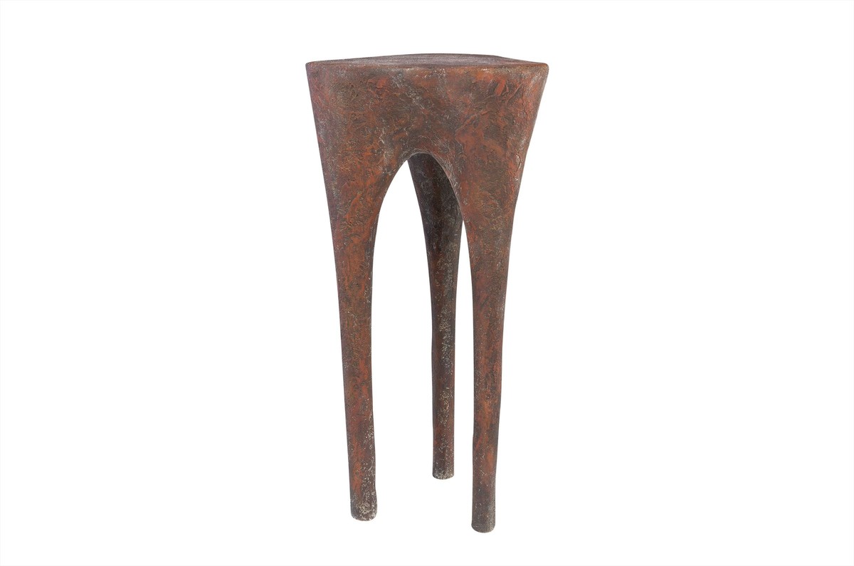 Casa Padrino Luxus Beistelltisch Kupferfarben 40 x 39 x H. 80 cm - Hoher skulpturaler Design Tisch in Alt-Kupfer Optik - Luxus Möbel Casa Padrino Luxus Beistelltisch Kupferfarben 40 x 39 x H. 80 cm - Hoher skulpturaler Design Tisch in Alt-Kupfer Optik - Luxus Möbel