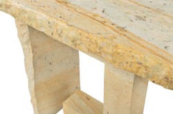 Casa Padrino Table d'Appoint de Luxe Vert 76 x 30 x H. 55 cm - Table d'Appoint Sculpturale en Grès Vert - Meubles de Luxe