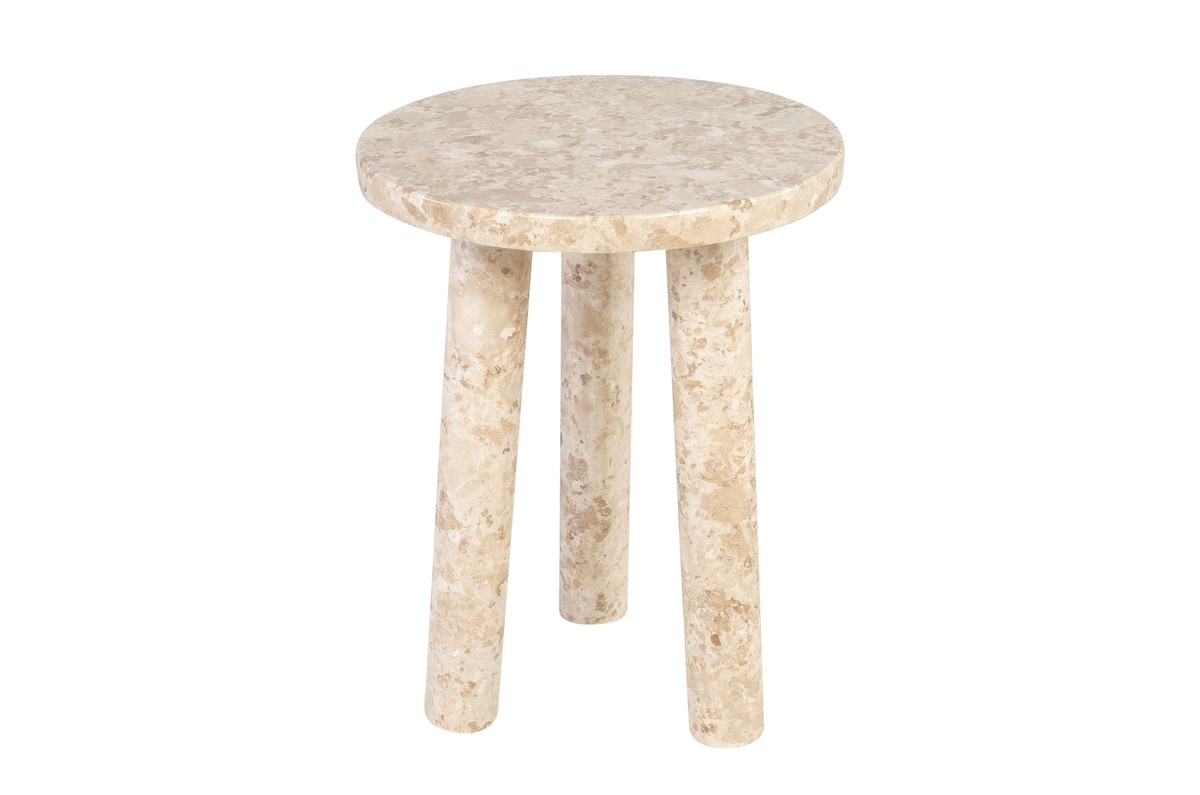 Casa Padrino Luxus Marmor Beistelltisch Cremefarben Ø 42 x H. 54 cm - Runder Beistelltisch mit Dreibein Fuß aus hochwertigem Creme Marmor - Luxus Möbel Casa Padrino Luxus Marmor Beistelltisch Cremefarben Ø 42 x H. 54 cm - Runder Beistelltisch mit Dreibein Fuß aus hochwertigem Creme Marmor - Luxus Möbel