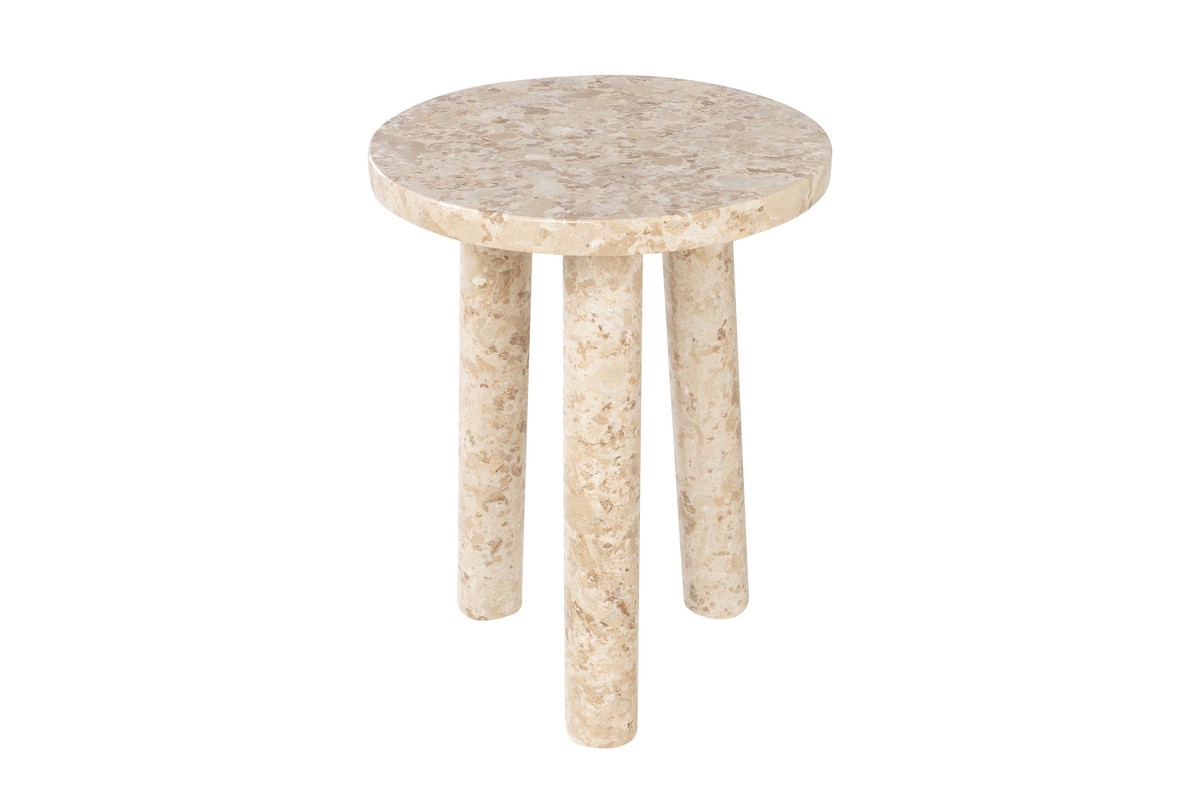 Casa Padrino Luxus Marmor Beistelltisch Cremefarben Ø 42 x H. 54 cm - Runder Beistelltisch mit Dreibein Fuß aus hochwertigem Creme Marmor - Luxus Möbel Casa Padrino Luxus Marmor Beistelltisch Cremefarben Ø 42 x H. 54 cm - Runder Beistelltisch mit Dreibein Fuß aus hochwertigem Creme Marmor - Luxus Möbel