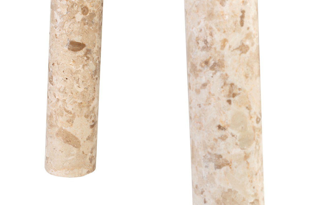 Casa Padrino Luxus Marmor Beistelltisch Cremefarben Ø 42 x H. 54 cm - Runder Beistelltisch mit Dreibein Fuß aus hochwertigem Creme Marmor - Luxus Möbel Casa Padrino Luxus Marmor Beistelltisch Cremefarben Ø 42 x H. 54 cm - Runder Beistelltisch mit Dreibein Fuß aus hochwertigem Creme Marmor - Luxus Möbel