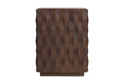 Casa Padrino Tavolino di Lusso Naga Marrone 37 x 37 x H. 52 cm - Tavolino Compatto in Legno Massello dal Caldo Tono Marrone - Mobili di Lusso