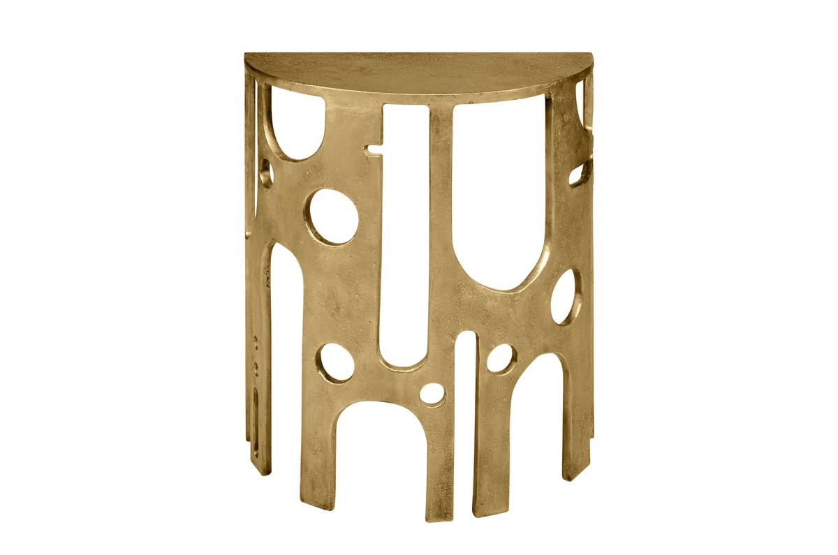 Casa Padrino Consola de Lujo Savage Bronce 50 x 25 x H. 60 cm - Pequeña Consola de Pared Escultural de Aluminio Efecto Bronce - Muebles de Lujo Casa Padrino Consola de Lujo Savage Bronce 50 x 25 x H. 60 cm - Pequeña Consola de Pared Escultural de Aluminio Efecto Bronce - Muebles de Lujo