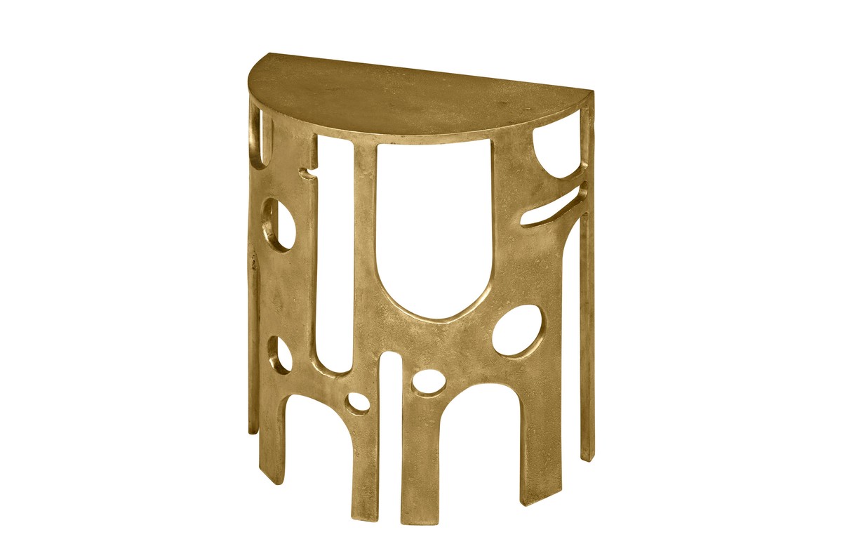Casa Padrino Consola de Lujo Savage Bronce 50 x 25 x H. 60 cm - Pequeña Consola de Pared Escultural de Aluminio Efecto Bronce - Muebles de Lujo Casa Padrino Consola de Lujo Savage Bronce 50 x 25 x H. 60 cm - Pequeña Consola de Pared Escultural de Aluminio Efecto Bronce - Muebles de Lujo