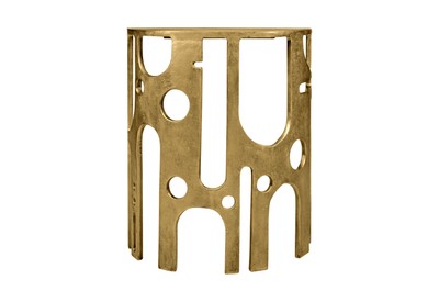 Casa Padrino Luxury Console Table Savage Bronze 50 x 25 x H. 60 cm - Small Sculptural Wall Console made of Aluminium in Bronze Look - Luxury Furniture Casa Padrino Luxury Console Table Savage Bronze 50 x 25 x H. 60 cm - Small Sculptural Wall Console made of Aluminium in Bronze Look - Luxury Furniture