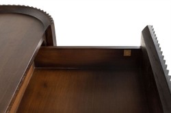 Casa Padrino Consolle di Lusso Pogoro Marrone 130 x 45 x H. 80 cm - Consolle in Legno Massello con Struttura in Metallo Effetto Ottone Scuro - Mobili di Lusso