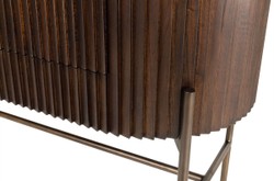 Casa Padrino Consolle di Lusso Pogoro Marrone 130 x 45 x H. 80 cm - Consolle in Legno Massello con Struttura in Metallo Effetto Ottone Scuro - Mobili di Lusso